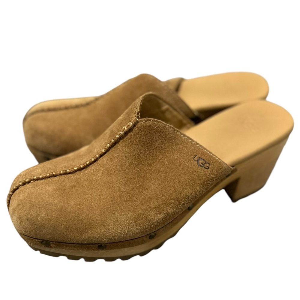 UGG JUDI CLOG WOMEN SHOES SUEDE CHESTNUT US 9